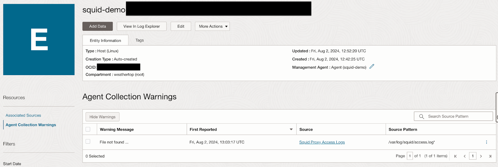 File not Found error in Agent Collection Warnings