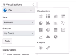 OCI Logging Analytics visualization options