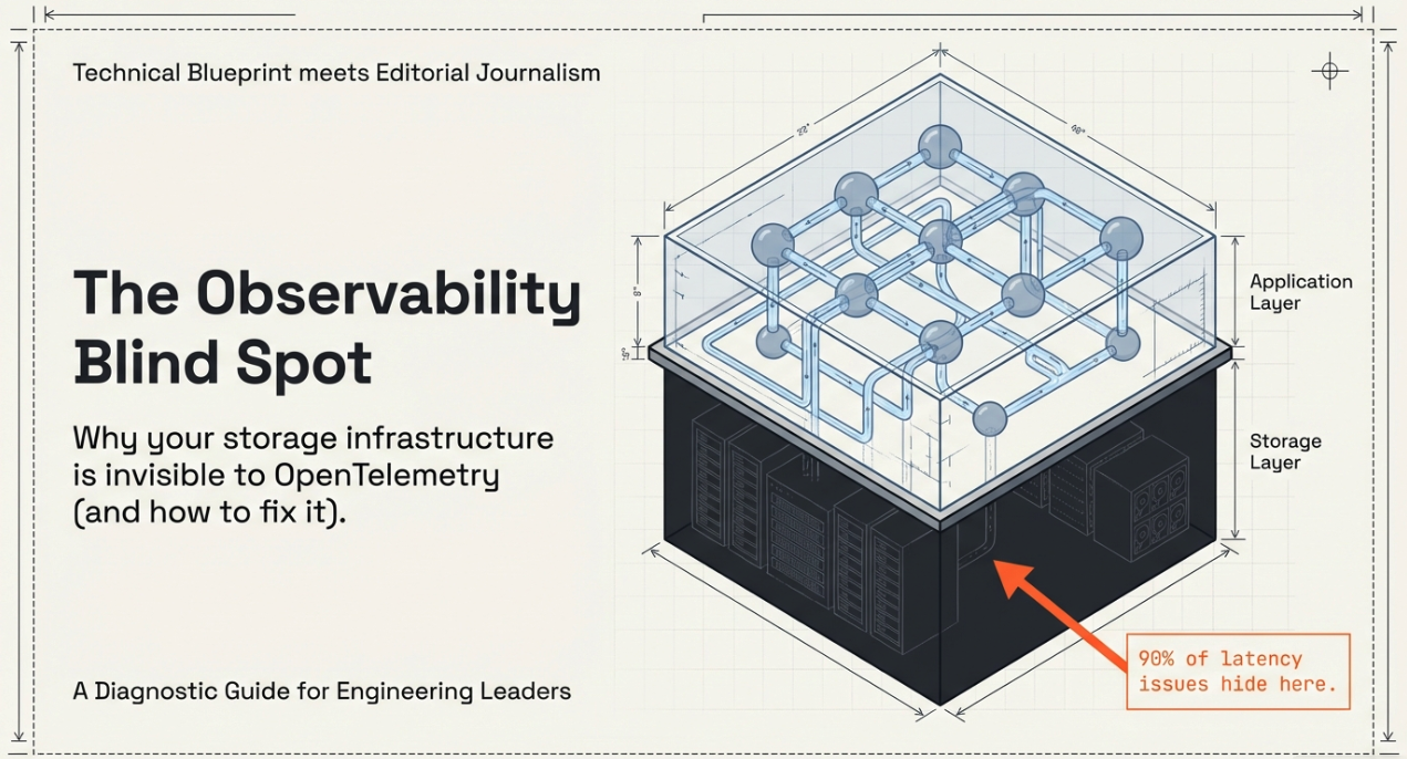 The Observability Blind Spot — Application Layer visible, Storage Layer dark